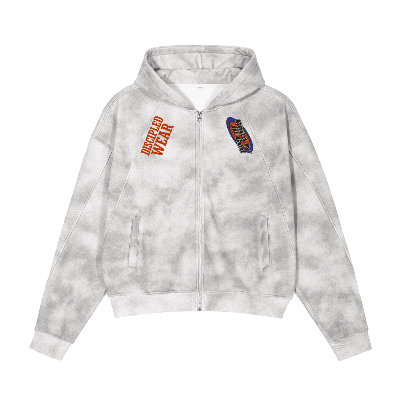 Dirty Washed Zip-Up Fleece Hoodie
