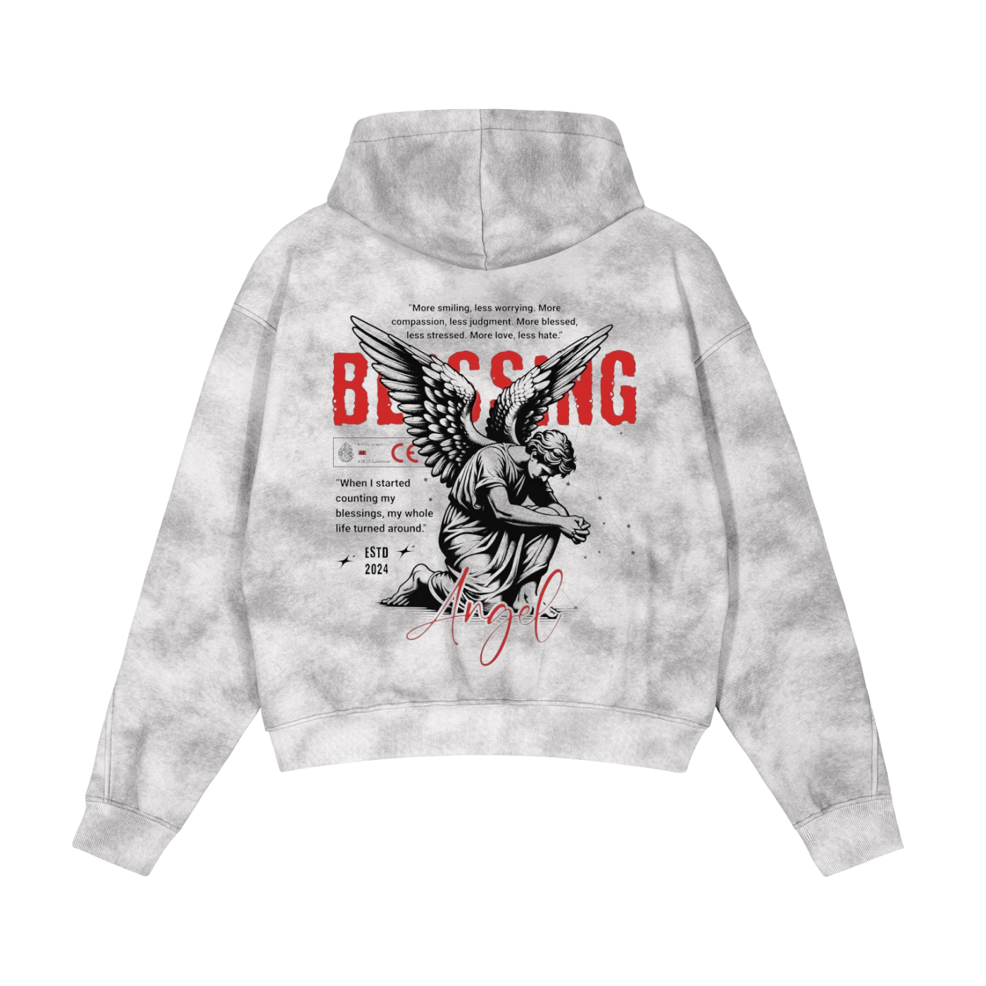 Dirty Washed Zip-Up Fleece Hoodie