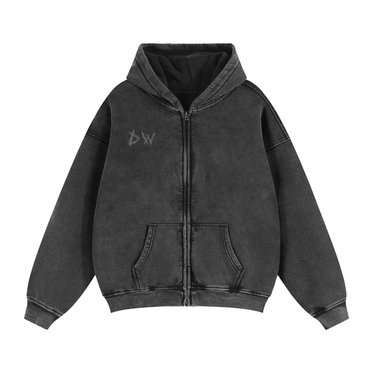 Zip-Through Boxy Fleece Hoodie